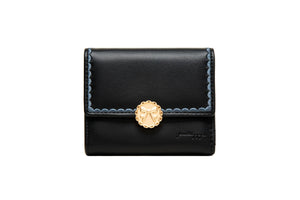 Women's Short Fresh Bow Buckle Zipper Three-Fold Wallet