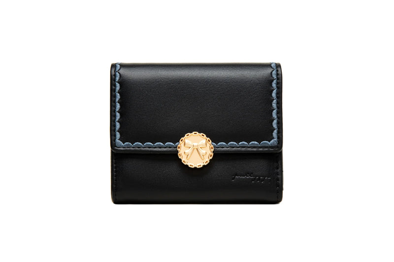 Women's Short Fresh Bow Buckle Zipper Three-Fold Wallet