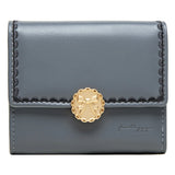 Women's Short Fresh Bow Buckle Zipper Three-Fold Wallet