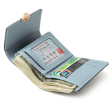 Women's Short Fresh Bow Buckle Zipper Three-Fold Wallet