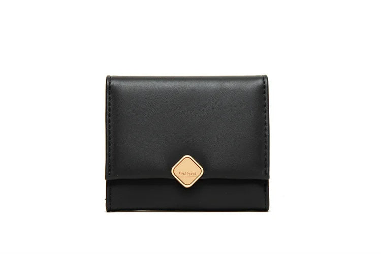 Women's Short Buckle Wallet - Solid Color Zero Wallet