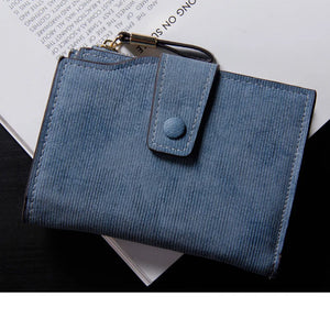 Women's Short Frosted Stripe Buckle Small Change Wallet