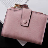 Women's Short Frosted Stripe Buckle Small Change Wallet