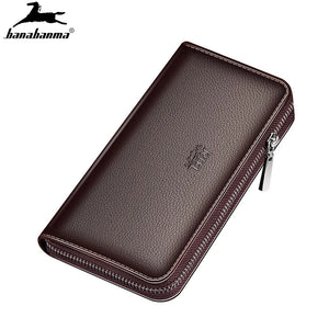 Men's Leather Clutch Wallet, Billeteras para Hombre