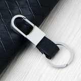 Metallic Key Chain Leather Double Ring Holder Men Car Key