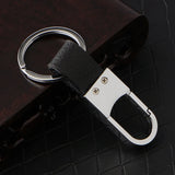 Metallic Key Chain Leather Double Ring Holder Men Car Key