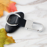 Metallic Key Chain Leather Double Ring Holder Men Car Key