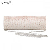 Pink Rhinestone Wedding Clutch Bag for Women