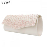 Pink Rhinestone Wedding Clutch Bag for Women