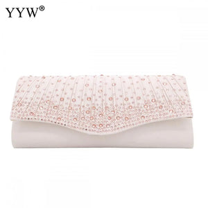 Pink Rhinestone Wedding Clutch Bag for Women