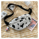 Korean INS Cow Canvas Chest Bag Harajuku Wild Girl Student Messenger Bag