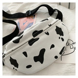 Korean INS Cow Canvas Chest Bag Harajuku Wild Girl Student Messenger Bag