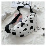 Korean INS Cow Canvas Chest Bag Harajuku Wild Girl Student Messenger Bag