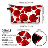 Red Roses 3D Printing Cosmetic Organizer Bag