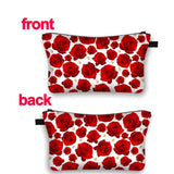 Red Roses 3D Printing Cosmetic Organizer Bag