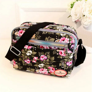 Canvas Lady Folk Tread Print Bucket Shoulder Crossbody Bag