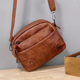 Soft Leather Small Bag for Women Retro Mobile Phone Travel Messenger Bag