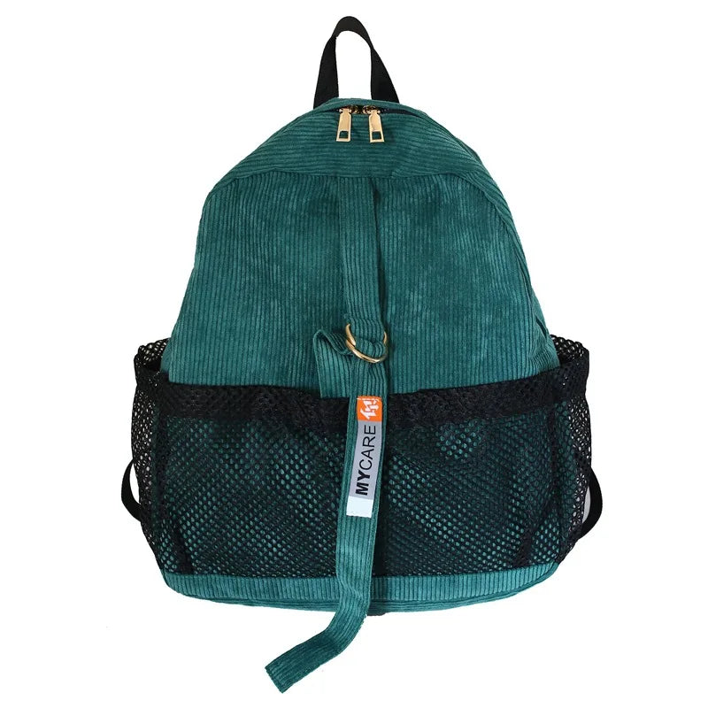 Corduroy Solid Backpack for Women Autumn Fashion