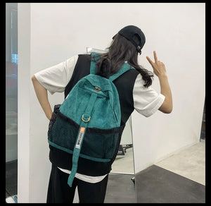Corduroy Solid Backpack for Women Autumn Fashion