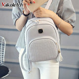 Women Leather Backpack for Teenage Girls Sequined Female Preppy Travel Bag