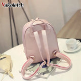 Women Leather Backpack for Teenage Girls Sequined Female Preppy Travel Bag