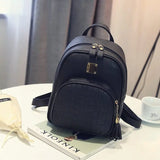 Women Leather Backpack for Teenage Girls Sequined Female Preppy Travel Bag