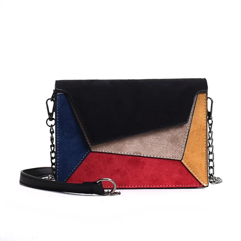 Retro Matte Patchwork Crossbody Bag Women