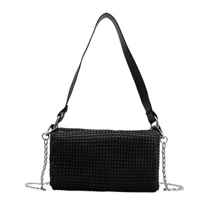 Women Bag with Flap Chains Diamonds Shoulder Bag
