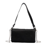 Women Bag with Flap Chains Diamonds Shoulder Bag