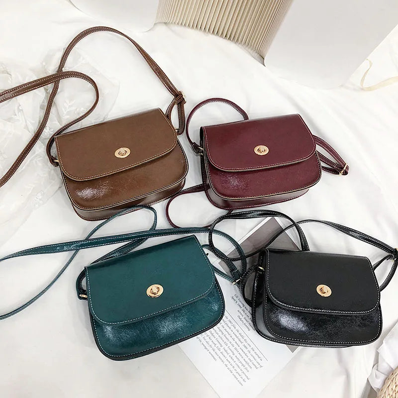 Retro Vintage Small PU Leather Handbags Crossbody Women's Bag FTB057