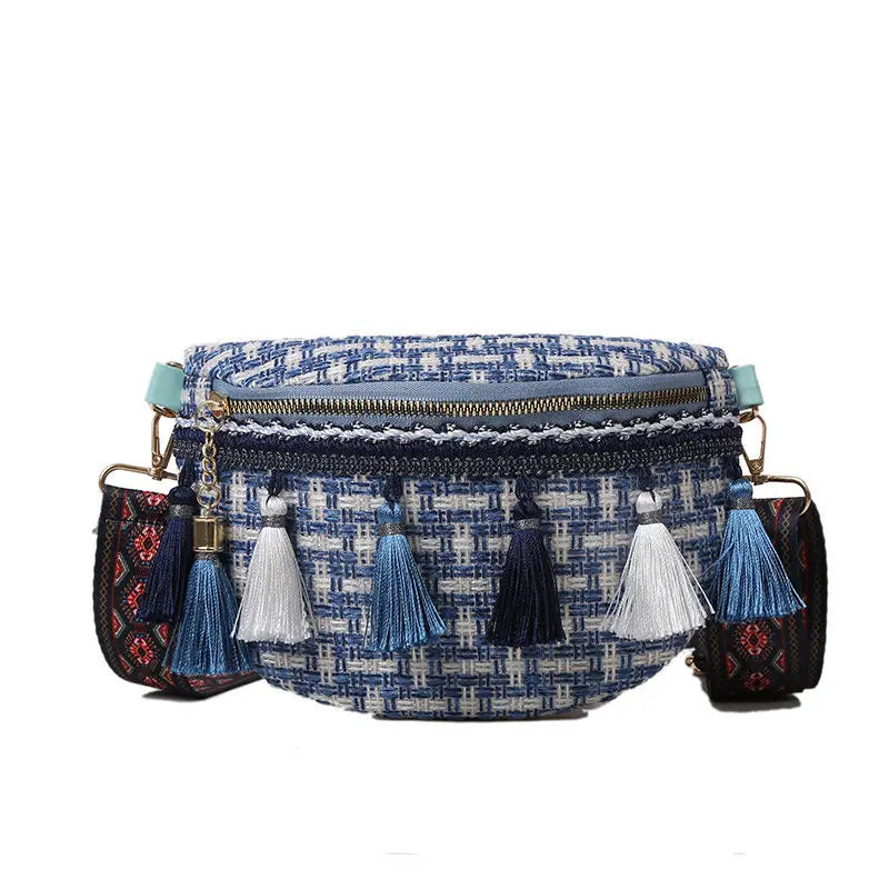 Ethnic Tassel Shoulder Bag Women Purse Mobile Phone Bag
