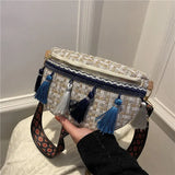Ethnic Tassel Shoulder Bag Women Purse Mobile Phone Bag