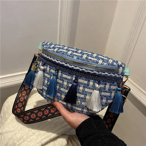 Ethnic Tassel Shoulder Bag Women Purse Mobile Phone Bag