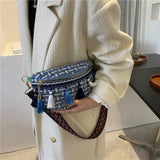 Ethnic Tassel Shoulder Bag Women Purse Mobile Phone Bag