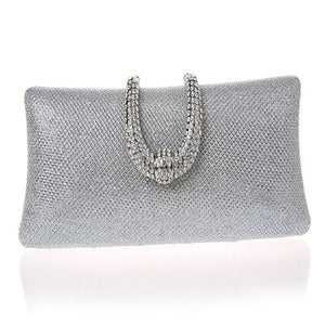 Women Diamond Evening Bags Clutch Hard Box Clutches Bags Crystal Buckle