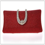 Women Diamond Evening Bags Clutch Hard Box Clutches Bags Crystal Buckle