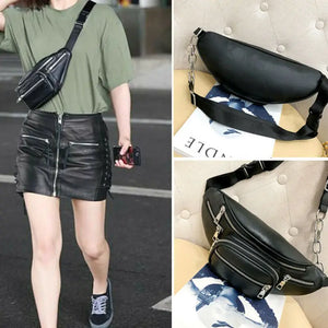 Large Leather Fanny Pack Waist Belt Bag Hip Pouch Travel bags