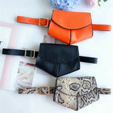 Orange Heart Shaped Fanny Pack Belt Bag Waist Pouch PU Travel Hip Bum Purse