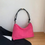 Women Hand Towel Embossed Plush Bag Lightweight Large-Capacity Tote Bag