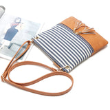 Striped Messenger Bag Tassel Canvas Shoulder Girls Flap