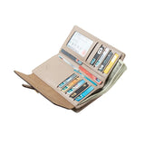 Women's Long Wallet Frosted Zipper Folding Three Fold Short Wallet