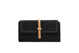Women's Long Wallet Frosted Zipper Folding Three Fold Short Wallet