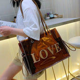 Large Capacity Transparent Tote Bag Shoulder Handbag