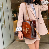 Large Capacity Transparent Tote Bag Shoulder Handbag