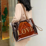 Large Capacity Transparent Tote Bag Shoulder Handbag