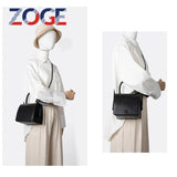 High Leather Handbag Casual Shoulder Crossbody Doctor Bag Retro Small Square Bag