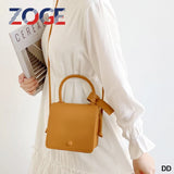 High Leather Handbag Casual Shoulder Crossbody Doctor Bag Retro Small Square Bag