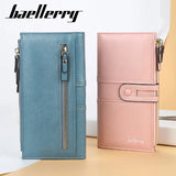 Women's Large Capacity Long Wallet Oil Wax Skin