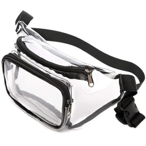 Transparent Waterproof Waist Bag PVC Fabric Zipper Shoulder Bag
