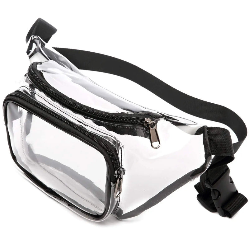Transparent Waterproof Waist Bag PVC Fabric Zipper Shoulder Bag